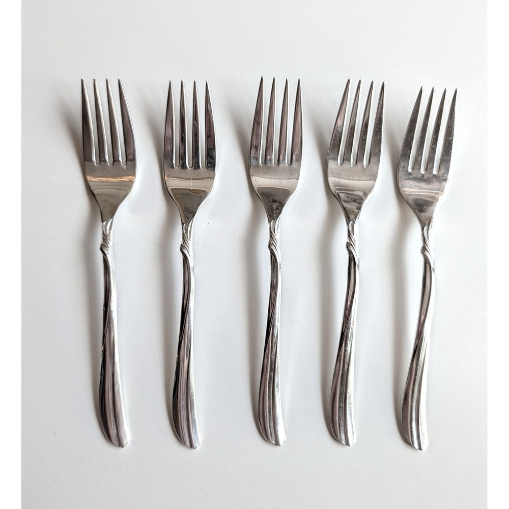 5 Old Company Plate Radiance Silverplate Dinner Forks Vintage IS MCM 6.75"